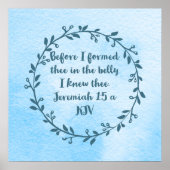 Christian Nursery Decor - Jeremiah 1:5 une affiche (Devant)