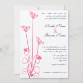 Christian Pink Fleur sauvage Faire-part de mariage (Devant)