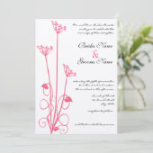 Christian Pink Fleur sauvage Faire-part de mariage (Debout devant)