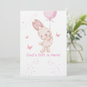Christian Pink Girl Baby Shower Invitation (Debout devant)