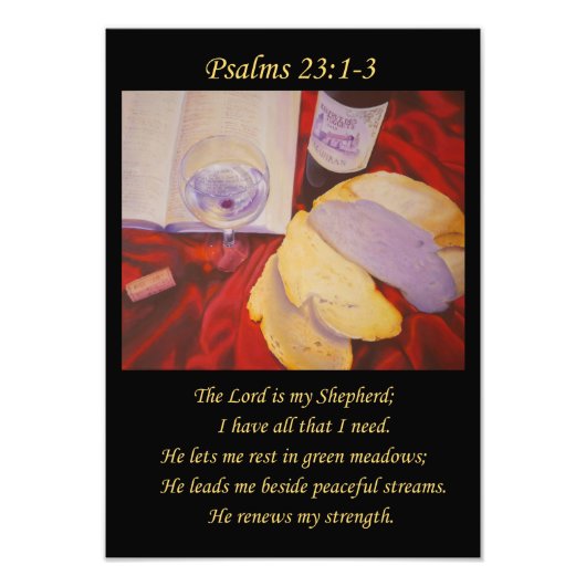 Christian poster Psalm 23 The Lord is my Shepherd. (Devant)
