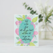 Christian Proverbs 3 5 Floral Carte postale (Debout devant)