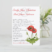 Christian Red Poppy Floral Wedding Invitations (Debout devant)