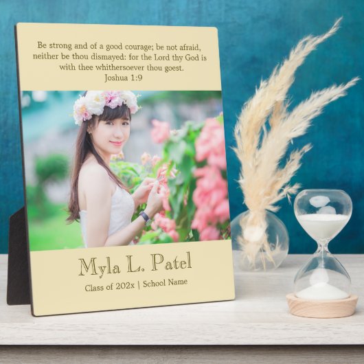 Christian Scripture Graduation 8x10 Photo Desktop Fotoplaat (Zijkant)