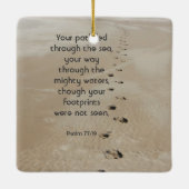 Christian Scripture Keepsake Footprints in Sand Keramisch Ornament (Achterkant)