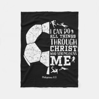 Christian Soccer Faith Graphic Bible Verse Philipp Fleece Deken