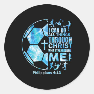 Christian Soccer Faith Religious Women Kids Christ Ronde Sticker