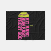 Christian Softll, Hit Hard Run Fast Trust God, Sof Fleece Deken (Voorkant (Horizontaal))