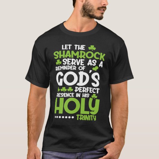 Christian St Patricks Day   Shamrock Holy Trinity T-shirt (Voorkant)