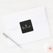 Christian Sticker (Square) - Cross and Pulse (Envelop)