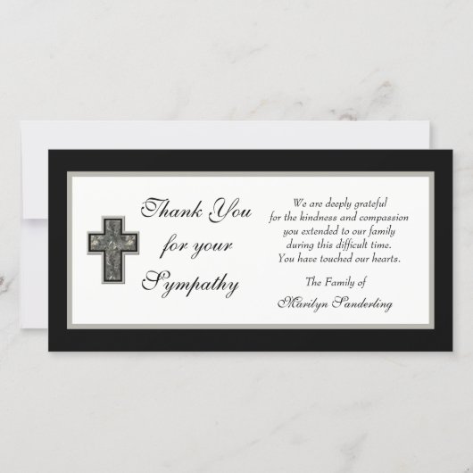 Christian Sympathy Merci Carte photo (Devant)