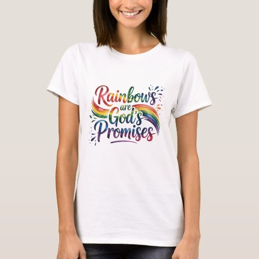 Christian T-Shirt Rainbows sont les promesses de D (Devant)