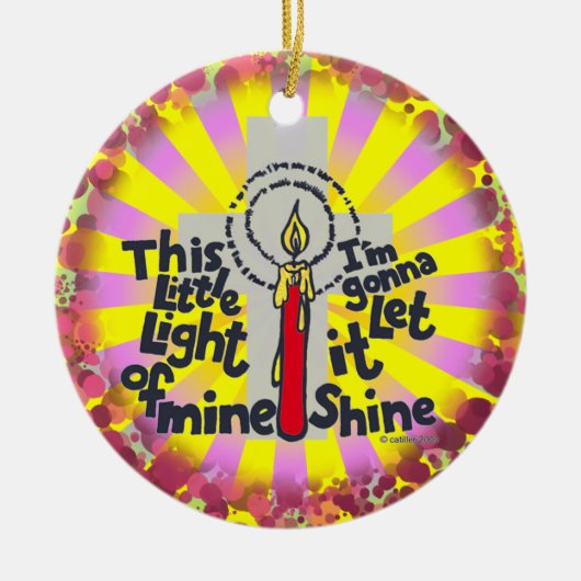 Christian This Little Light custom name ornament (Voorkant)