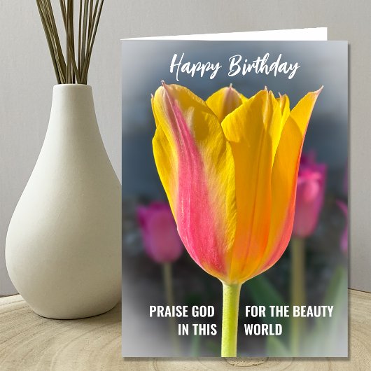 Christian Tulip Bonne carte d'anniversaire