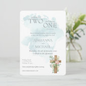 Christian Two Become One Watercolor Kaart (Staand voorkant)