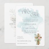 Christian Two Become One Watercolor Kaart (Voorkant / Achterkant)