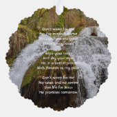 Christian Waterfall Landscape  Memorial Keepsake  Ornament Kaart (Achterkant)