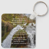 Christian Waterfall Landscape Memorial Keepsake Sleutelhanger (Achterkant)