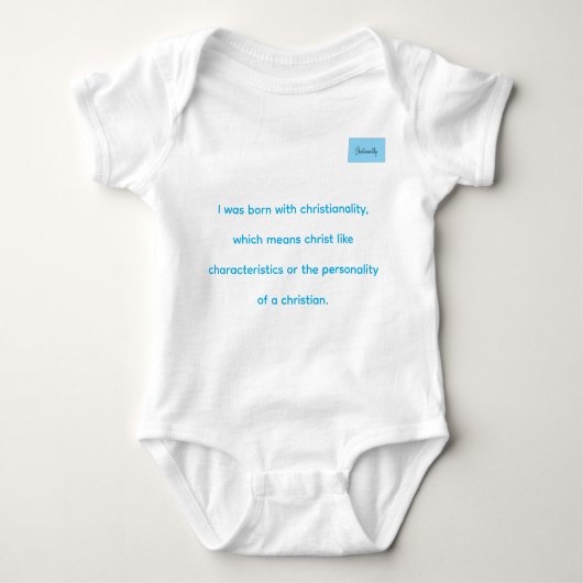 Christianality defined in blue on white onsie  romper (Voorkant)
