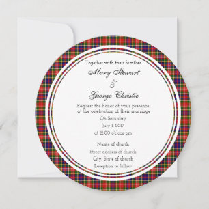 Christie Scottish Mariage Round Invitation