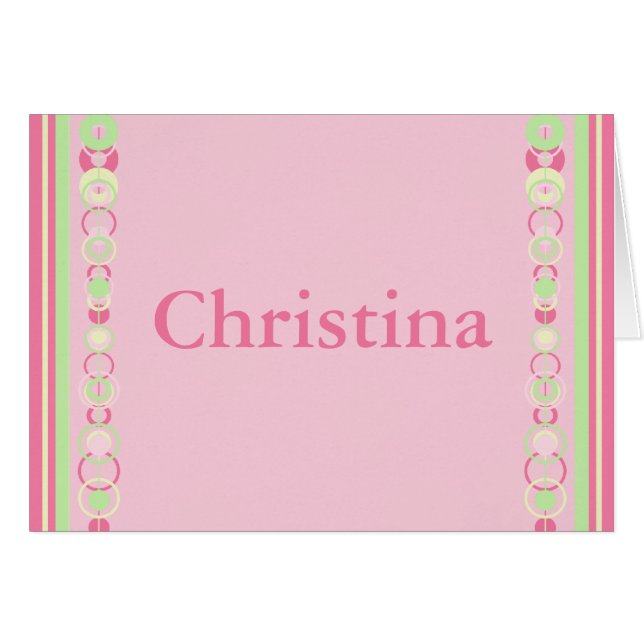 Christina Modern Circles Name Card - 369 (Devant Horizontal)