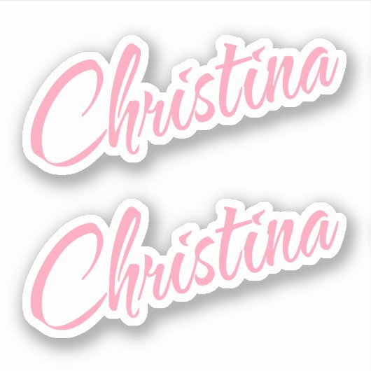 Christina Naam in Roze x2 Sticker (Voorkant)