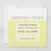 Christina's Chic Chevron bewaart de datum | geel Save The Date (Achterkant)