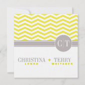 Christina's Chic Chevron bewaart de datum | geel Save The Date (Voorkant)