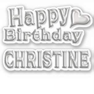 Christine Happy Birthday Autocollants Autocollants