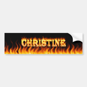 Christine reëel vuur en vlammen bumpersticker des