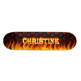 Christine skateboard vuur en vlammen ontwerp