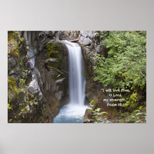 Christine Waterfall HDR. Afdrukken met scripts Ver Poster (Voorkant)