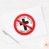 Christliche Werte — Nein Danke! Ronde Sticker (Envelop)