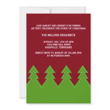 Christma Trees dans une rangée Invitations de Fête