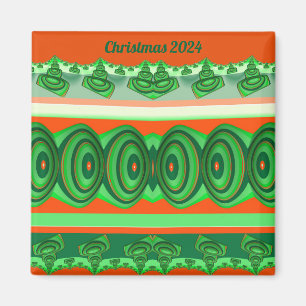 CHRISTMAS 2023 ~ 3D Fractal red green white ~ Magneet