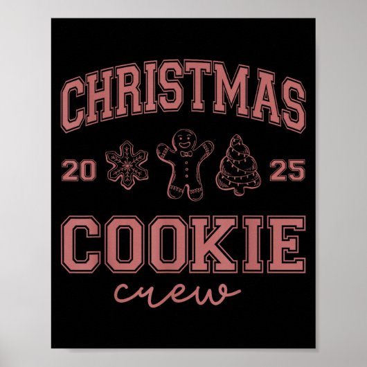 Christmas 2025 Cookie Crew Gingerbread Funny Chris Poster (Voorkant)