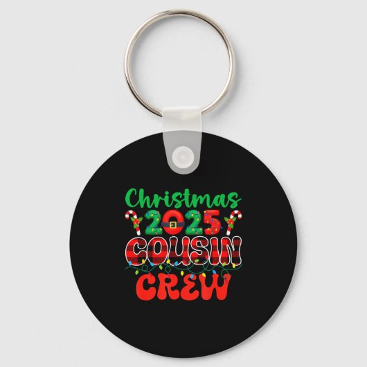 Christmas 2025 Cousin Crew Xmas Lights Family Reun Sleutelhanger (Voorkant)