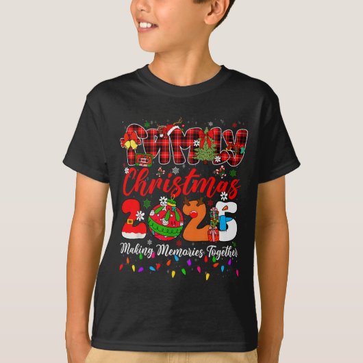 Christmas 2025 Xmas Lights Making Memories Togethe T-shirt (Voorkant)