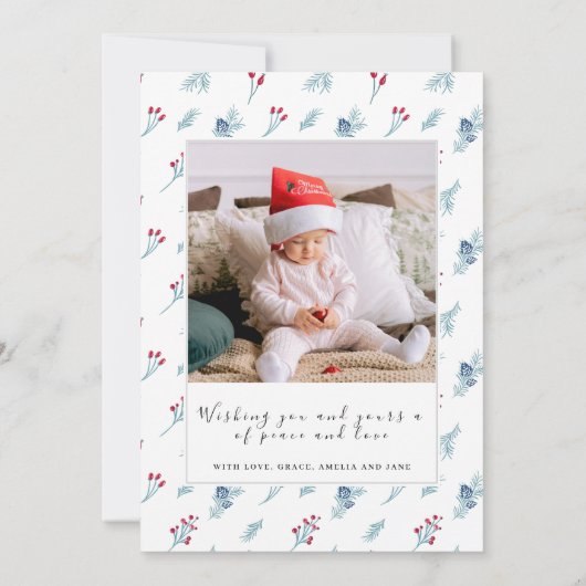 Christmas 2 Photo Collage carte de vacances famill (Dos)