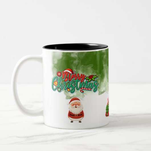 Christmas 2-Tone Mug with Santa – Merry Christmas (Gauche)