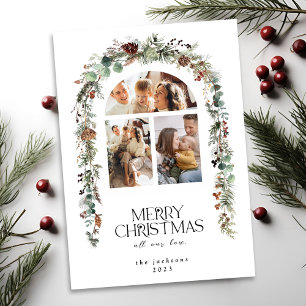 Christmas 3 Photo Collage Lotus Pods Carte de vaca