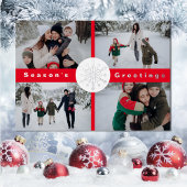 Christmas 4 Photo Collage Foil Carte de vacances