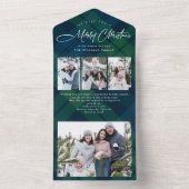 Christmas 4 Photo Grey Code QR Carte de vacances (À l'intérieur)