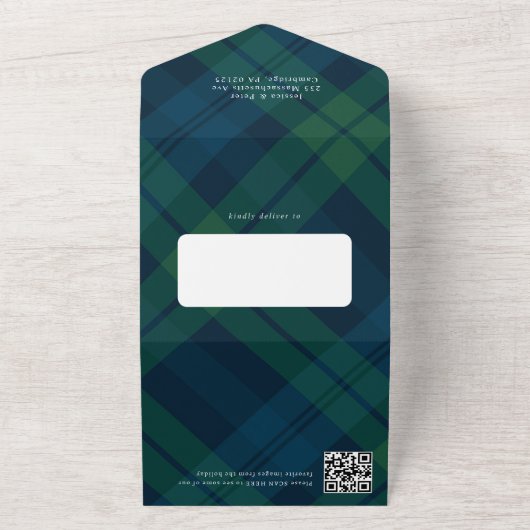 Christmas 4 Photo Grey Code QR Carte de vacances (Dehors)