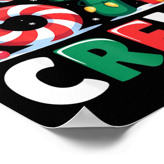 Christmas 67 Crew Brainrot Funny Candy Cane Lights Poster (Hoek)