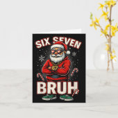 Christmas 67 Meme Design Funny Six Seven Hands 6 7 Kaart (Gele Bloem)