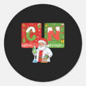 Christmas 67 Meme Science Chemistry Humor Periodic Ronde Sticker (Voorkant)