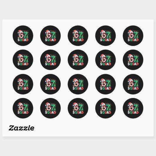 Christmas 67 Squad Funny Candy Cane Lights Holiday Ronde Sticker (Vel)