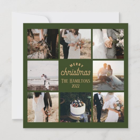 Christmas 8 Photo Collage Emerald Carte verte (Devant)