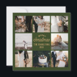 Christmas 8 Photo Collage Emerald Carte verte<br><div class="desc">Elégant minimaliste 8 Photo Collage Joyeux Script de Noël Carte de vacances. Ce modèle festif, vert émeraude, huit (8) photo de carte de vacances présente un joli collage photo et déclare, "Joyeux Noël" Personnalisez avec votre nom au texte de salutation. À l'envers se trouve un solide vert émeraude minimaliste avec...</div>